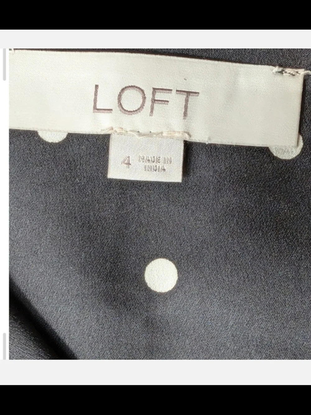 LOFT Black Dress with White Polka Dots - Picture 4 of 7